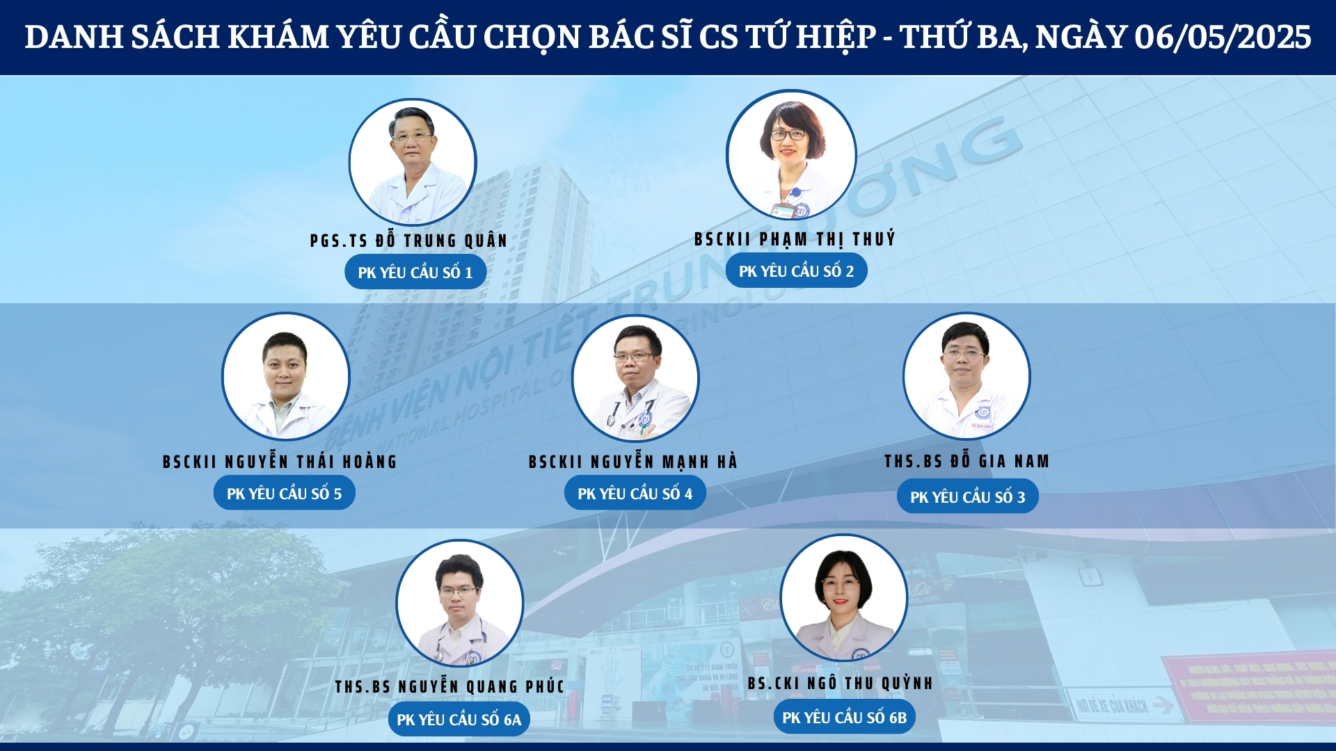 CẬP NHẬT DANH SÁCH DỊCH VỤ BÁC SĨ KHÁM CHỌN TẠI 2 CƠ SỞ TỨ HIỆP VÀ THÁI THỊNH