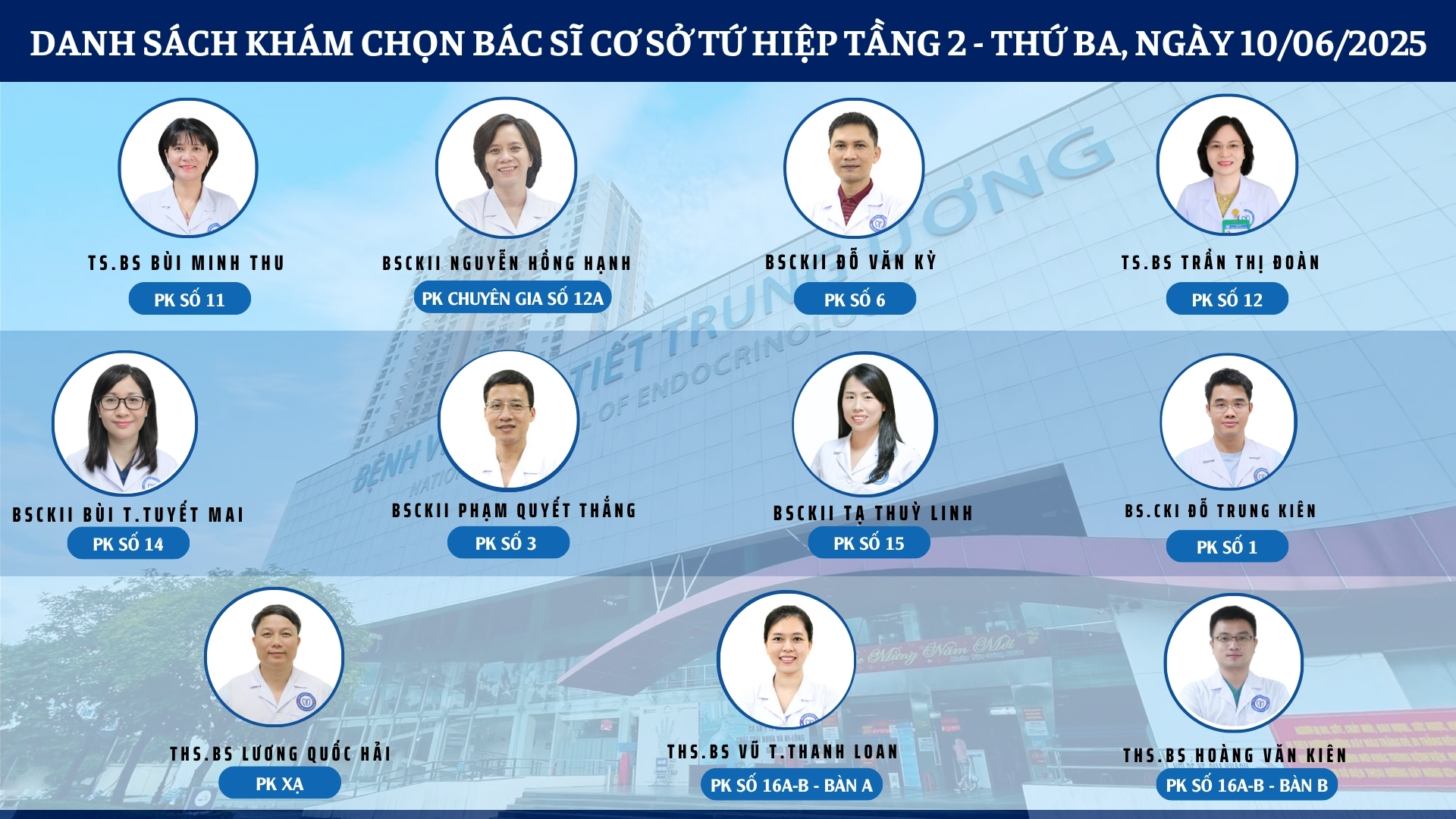 CẬP NHẬT DANH SÁCH DỊCH VỤ BÁC SĨ KHÁM CHỌN TẠI 2 CƠ SỞ TỨ HIỆP VÀ THÁI THỊNH