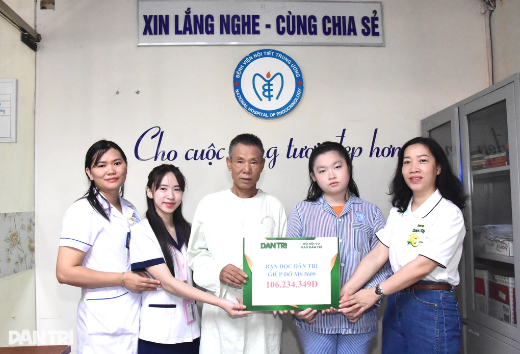 Bạn đọc báo Dân trí ủng hộ hơn 106 triệu đồng cho bệnh nhân có hoàn cảnh khó khăn đang điều trị tại Bệnh viện Nội tiết Trung ương