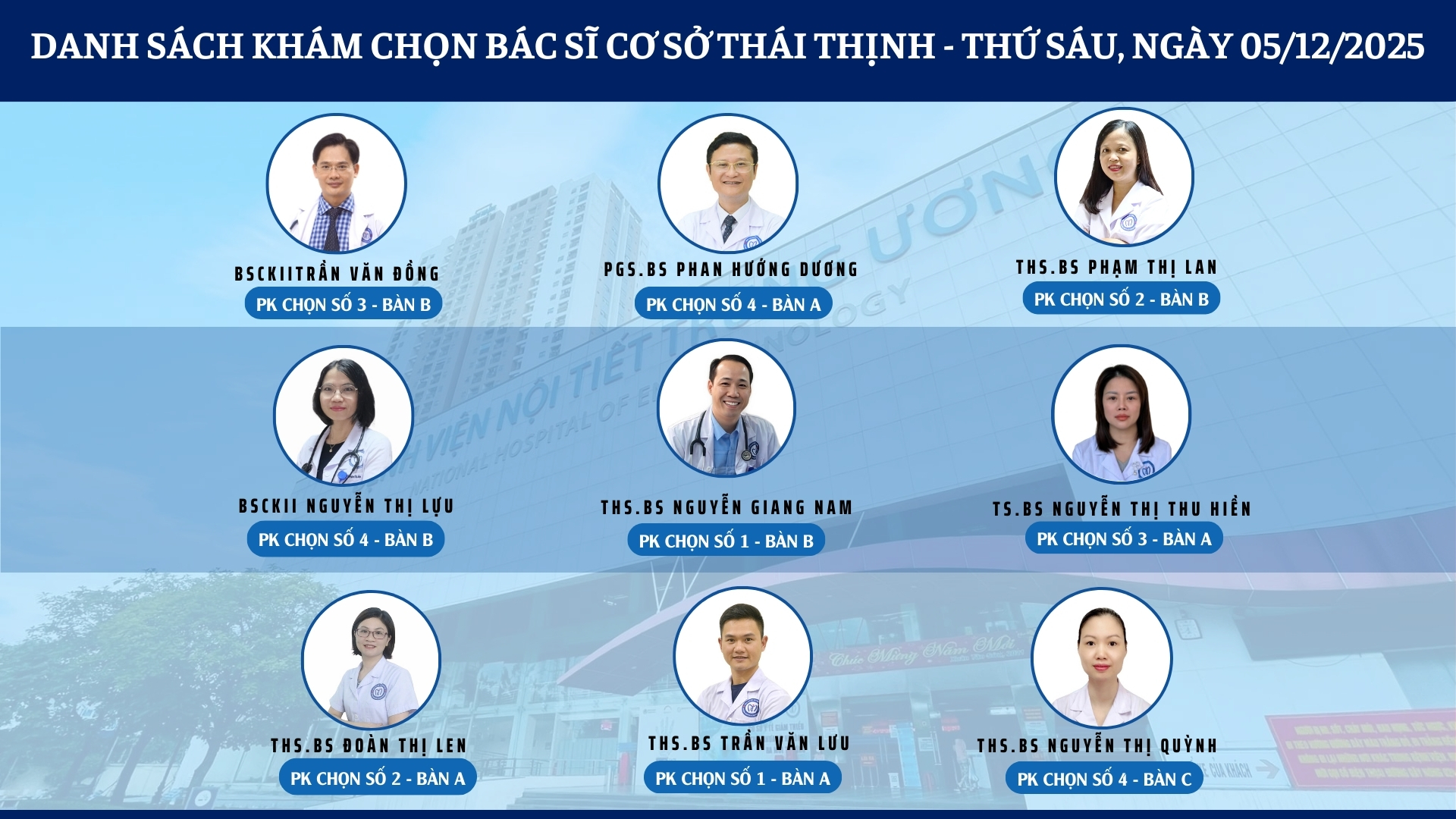 CẬP NHẬT DANH SÁCH DỊCH VỤ BÁC SĨ KHÁM CHỌN TẠI 2 CƠ SỞ TỨ HIỆP VÀ THÁI THỊNH