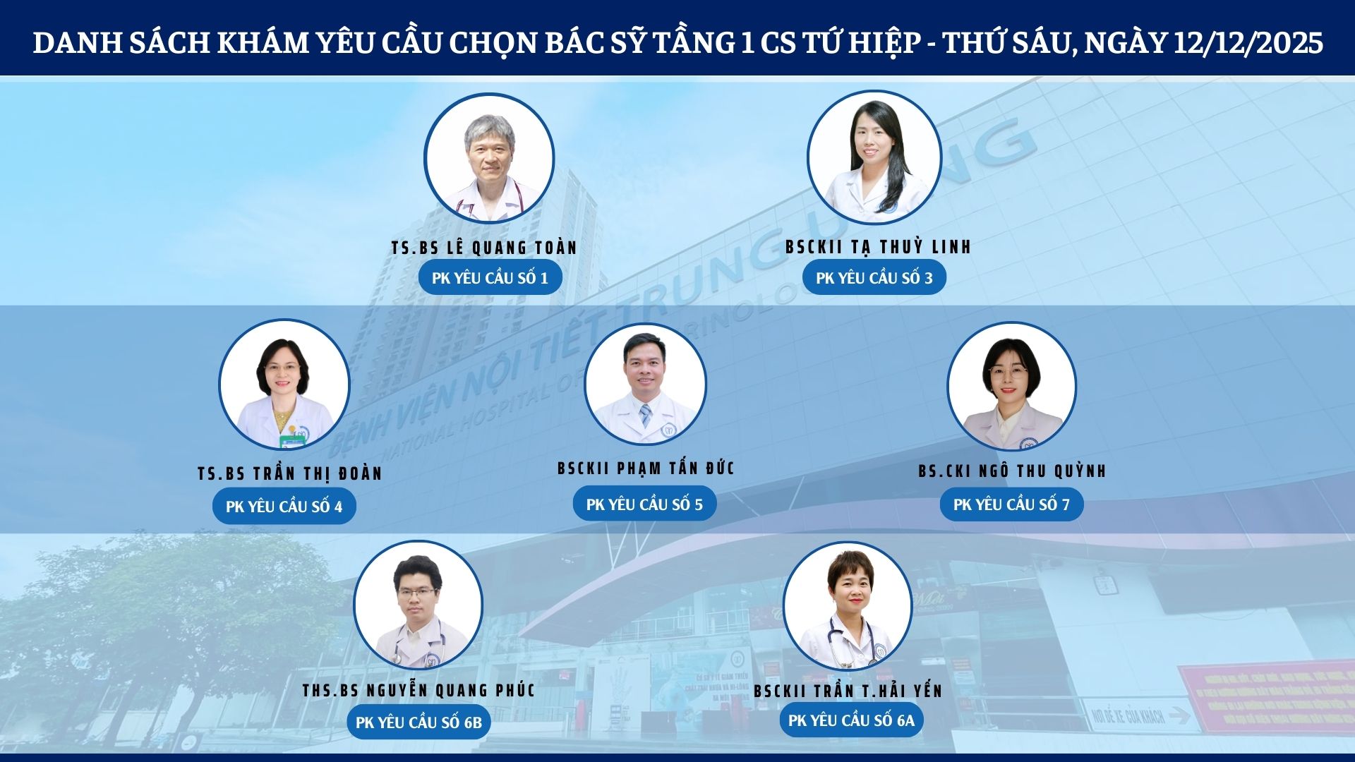 CẬP NHẬT DANH SÁCH DỊCH VỤ BÁC SĨ KHÁM CHỌN TẠI 2 CƠ SỞ TỨ HIỆP VÀ THÁI THỊNH