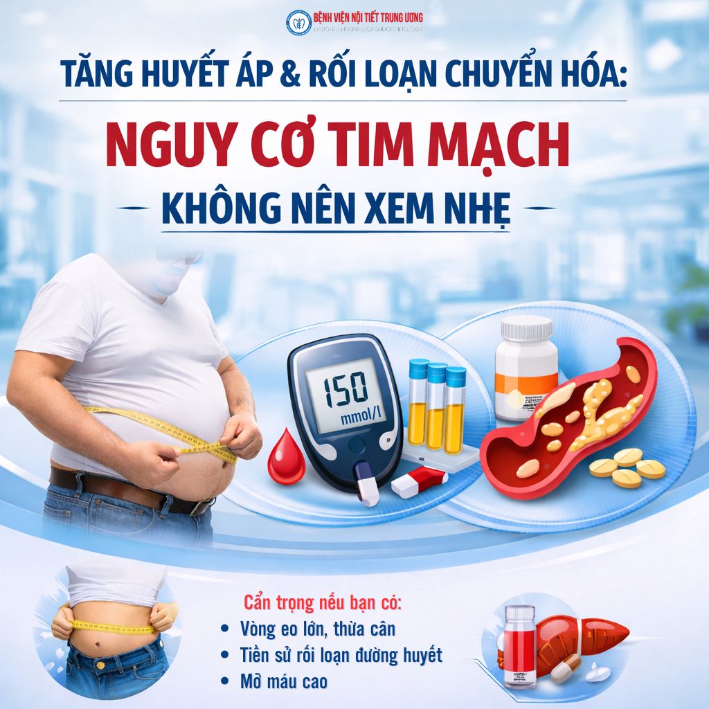 Tăng huyết áp và rối loạn chuyển hóa: Nguy cơ tim mạch không nên xem nhẹ