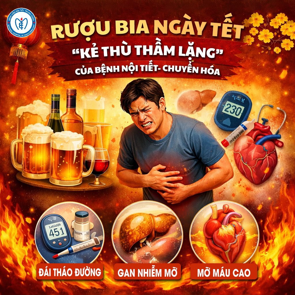 Rượu Bia Ngày Tết: “Kẻ Thù Thầm Lặng” Của Bệnh Nội tiết – Chuyển hóa