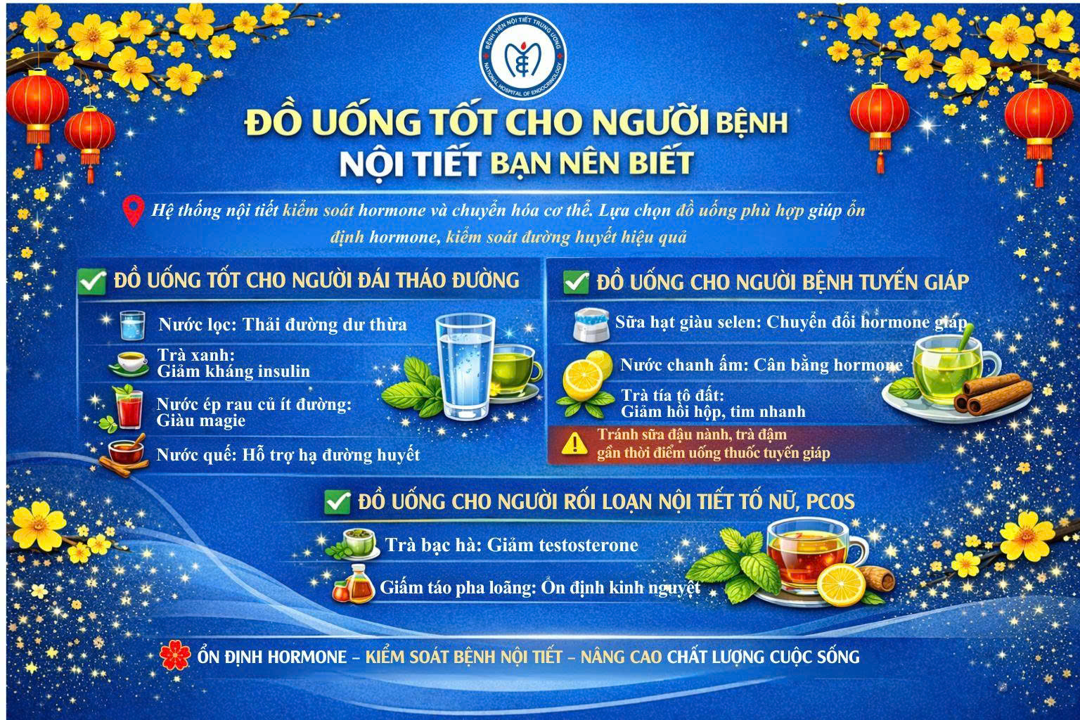 Tổng quan về dinh dưỡng đồ uống cho người bệnh nội tiết