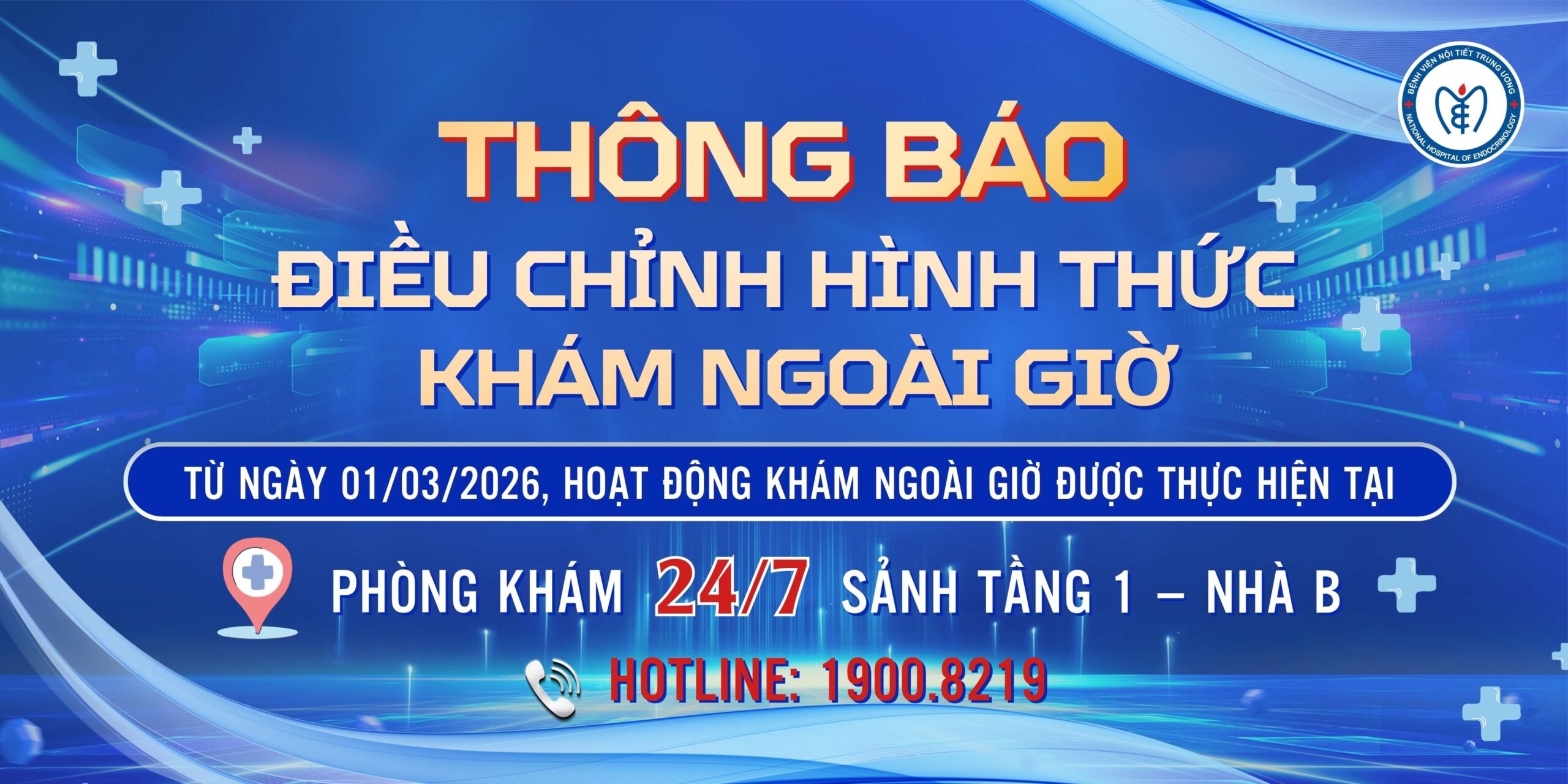 Thông báo – Điều chỉnh hình thức khám ngoài giờ