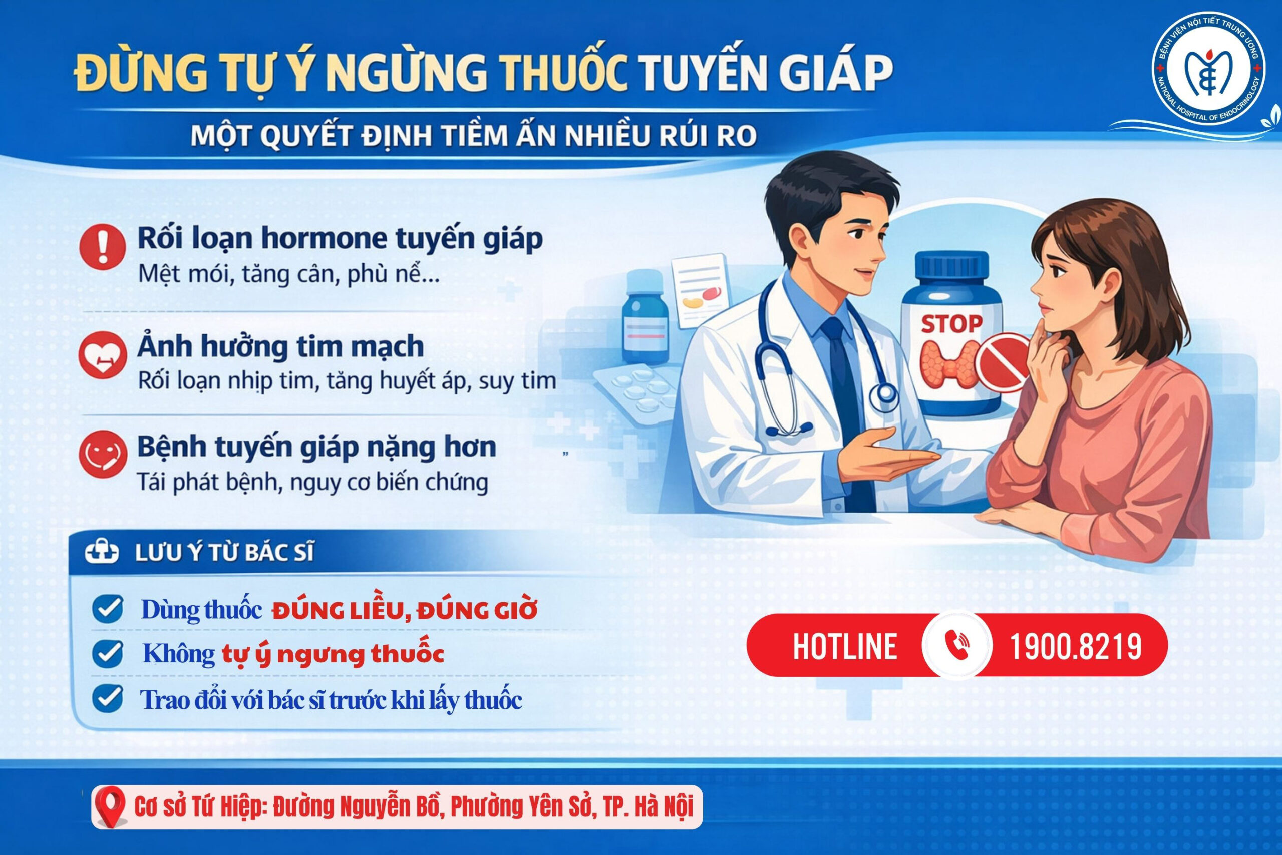Đừng tự ý ngừng thuốc tuyến giáp: một quyết định tiềm ẩn nhiều rủi ro