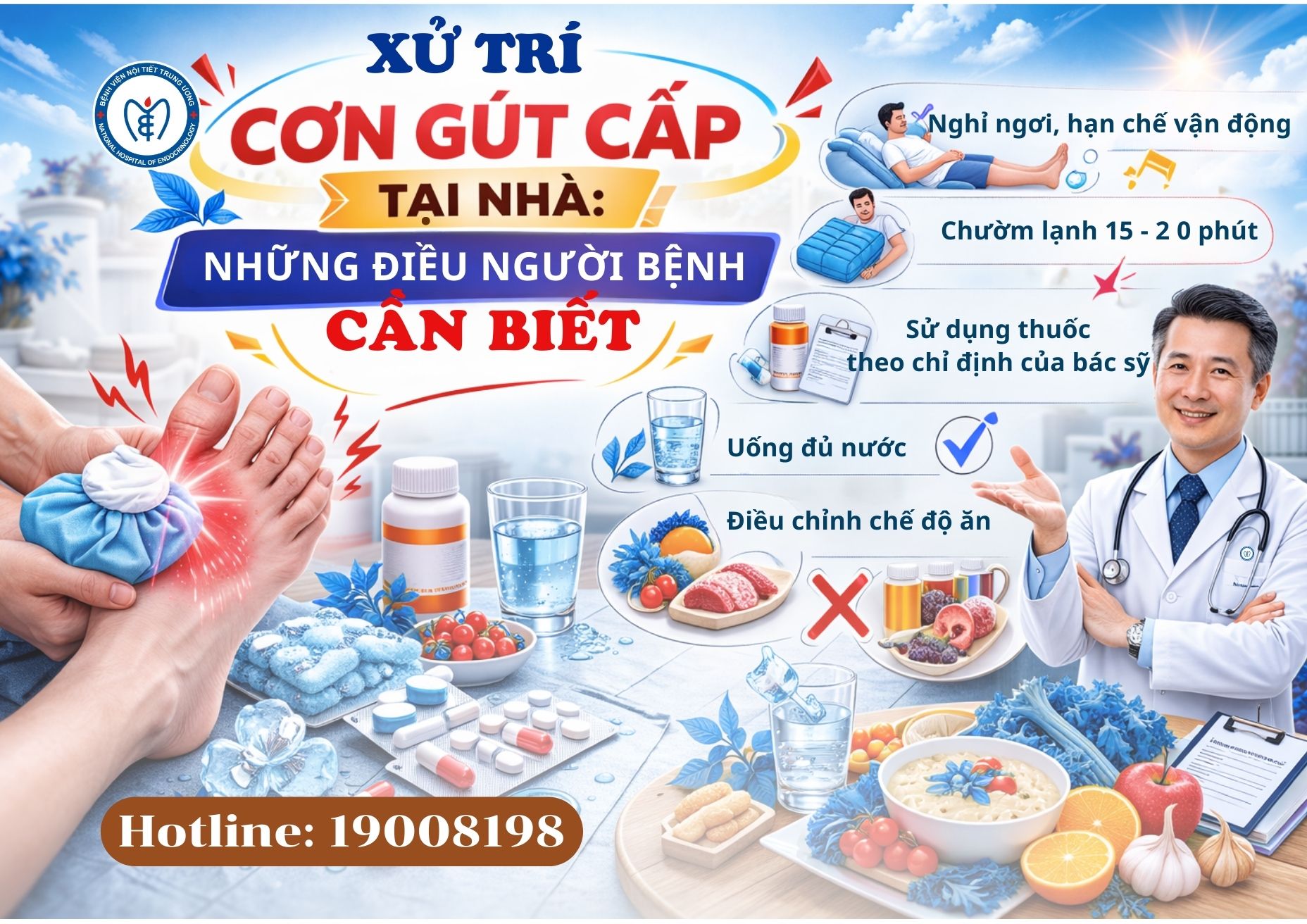 Xử trí cơn gút cấp tại nhà: Những điều người bệnh cần biết