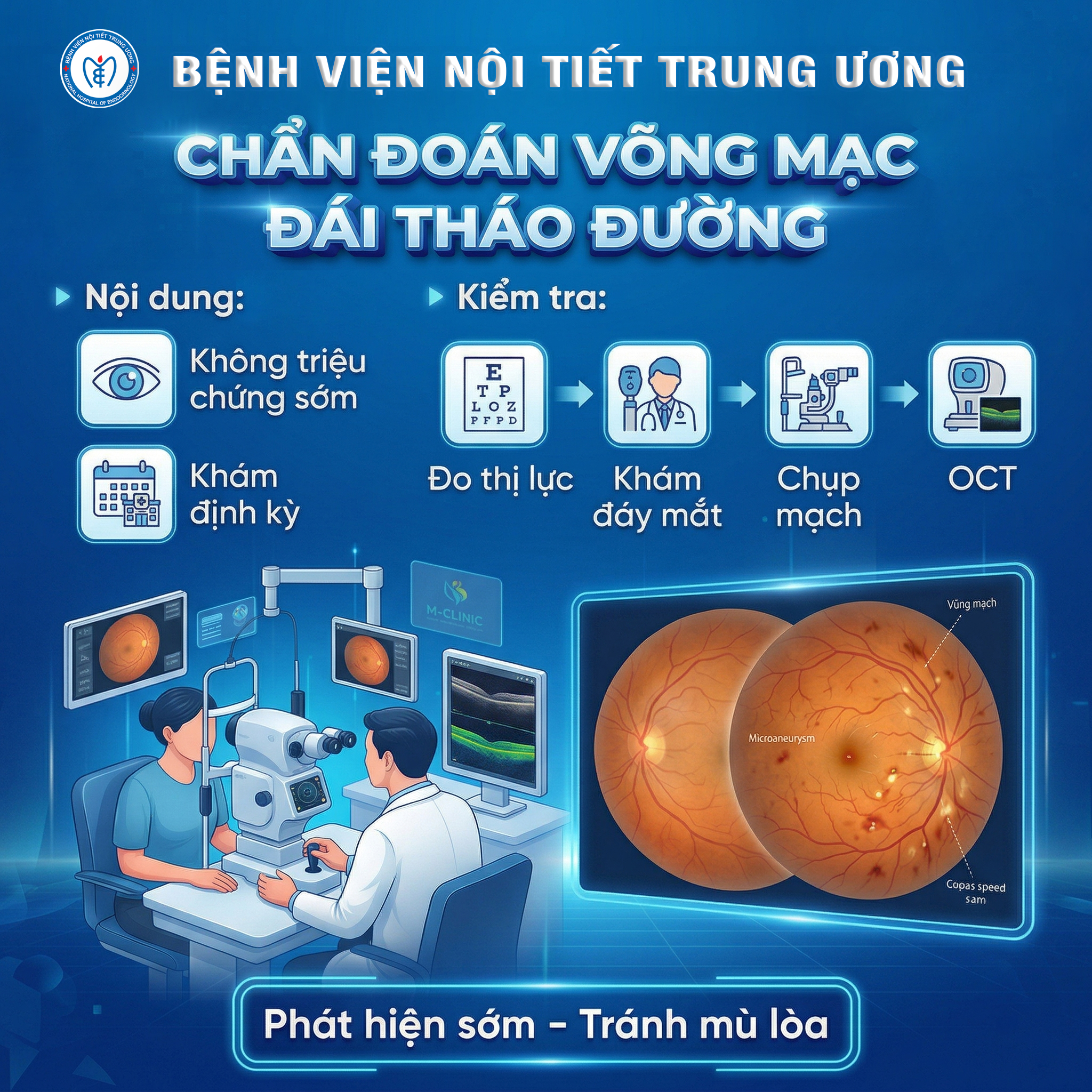Chẩn đoán bệnh võng mạc đái tháo đường: Người bệnh sẽ được kiểm tra những gì?