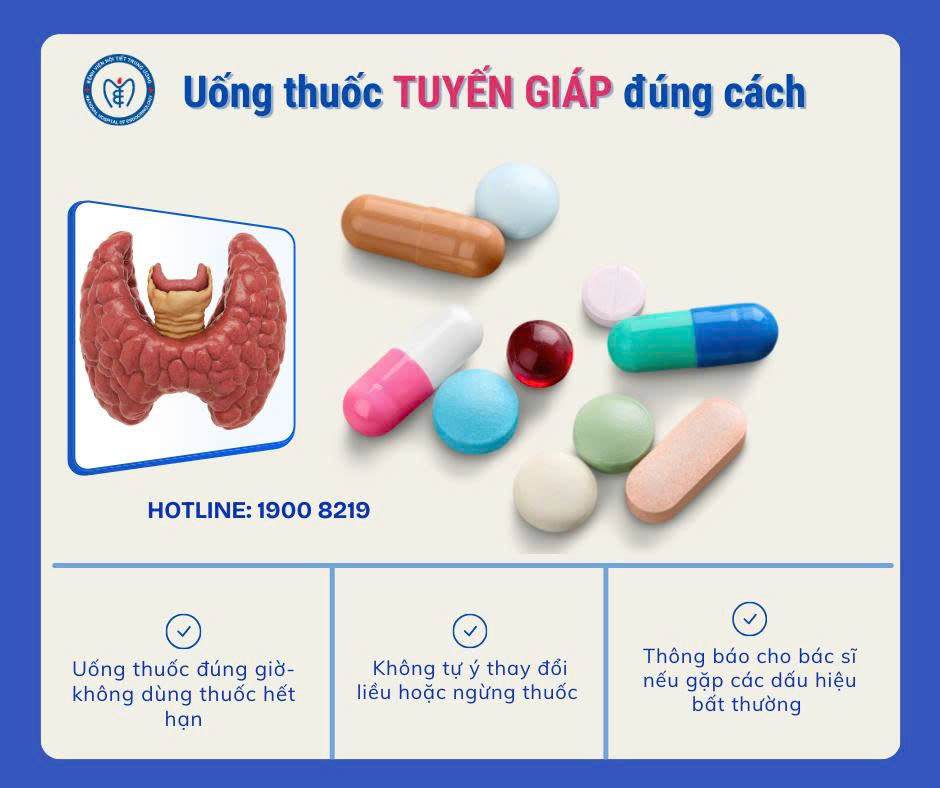 Uống thuốc tuyến giáp đúng cách đề đạt hiệu quả điều trị lâu dài
