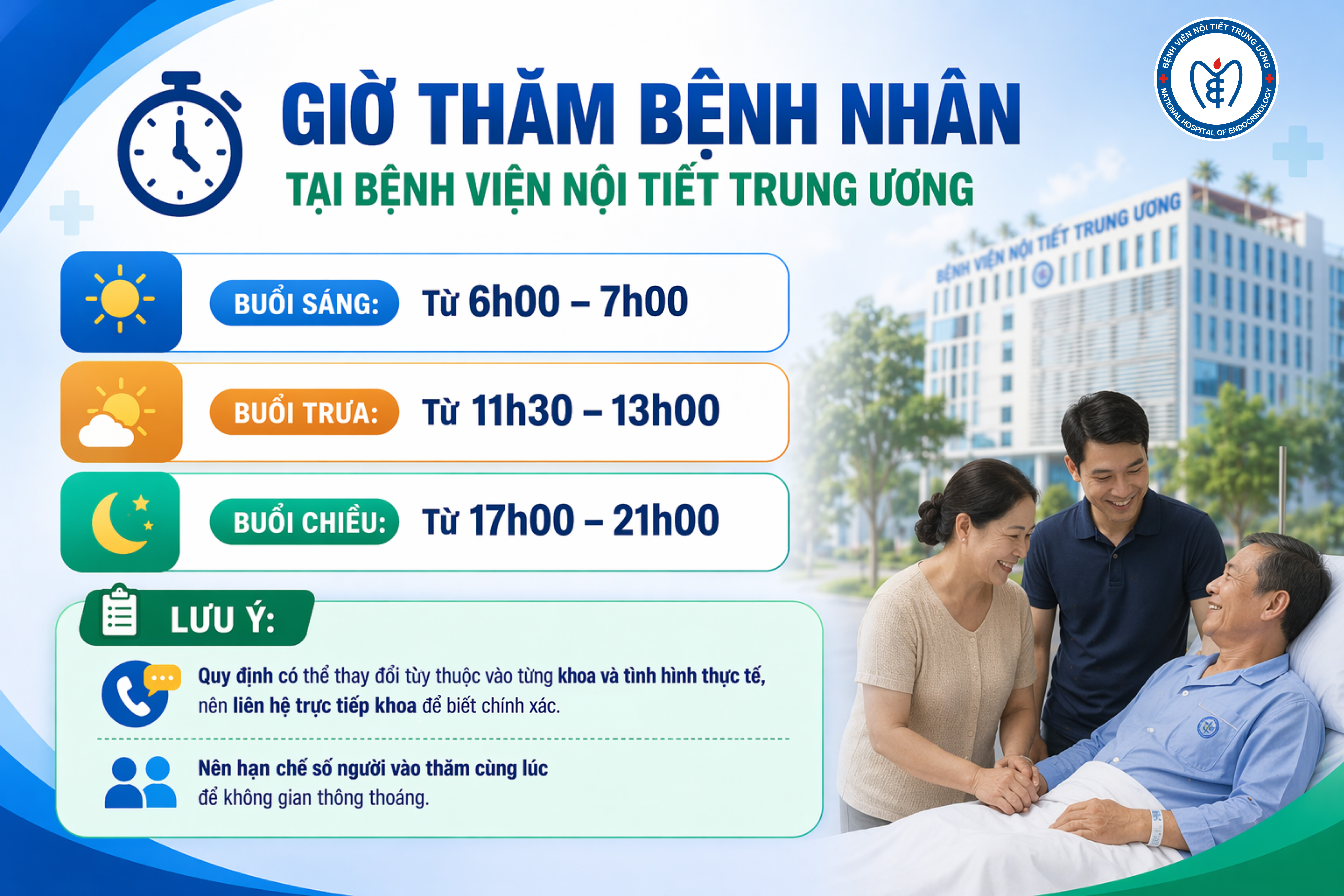Thông báo giờ thăm người bệnh nội trú
