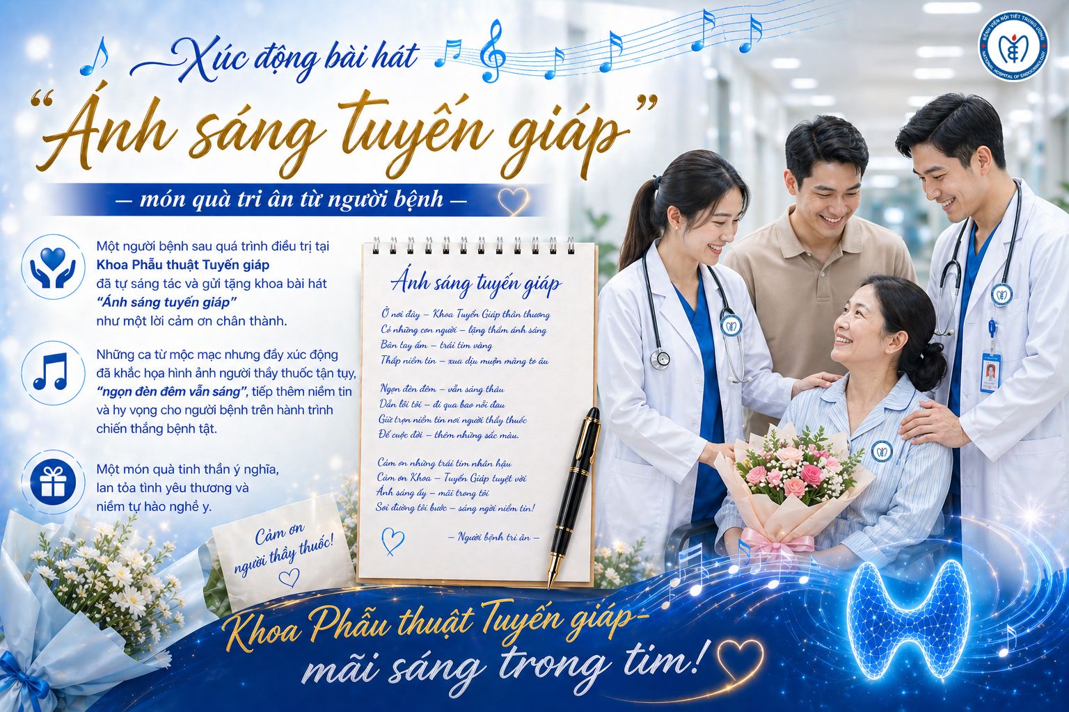 Xúc động bài hát “Ánh sáng tuyến giáp” – món quà đặc biệt người bệnh dành tặng khoa Phẫu thuật Tuyến giáp