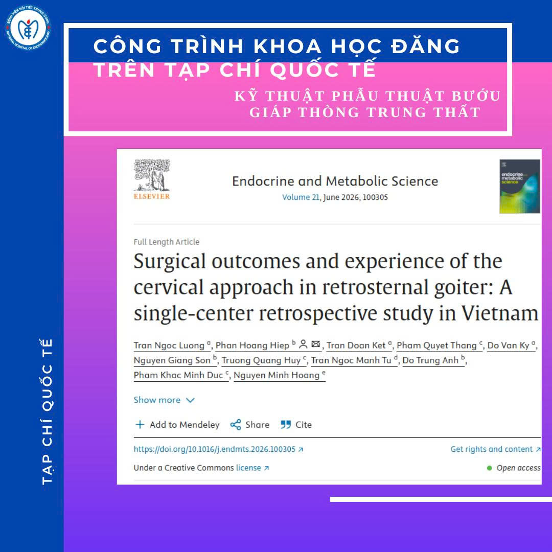 Bệnh viện Nội tiết Trung ương đón nhận tin vui trong công tác đào tạo và nghiên cứu khoa học