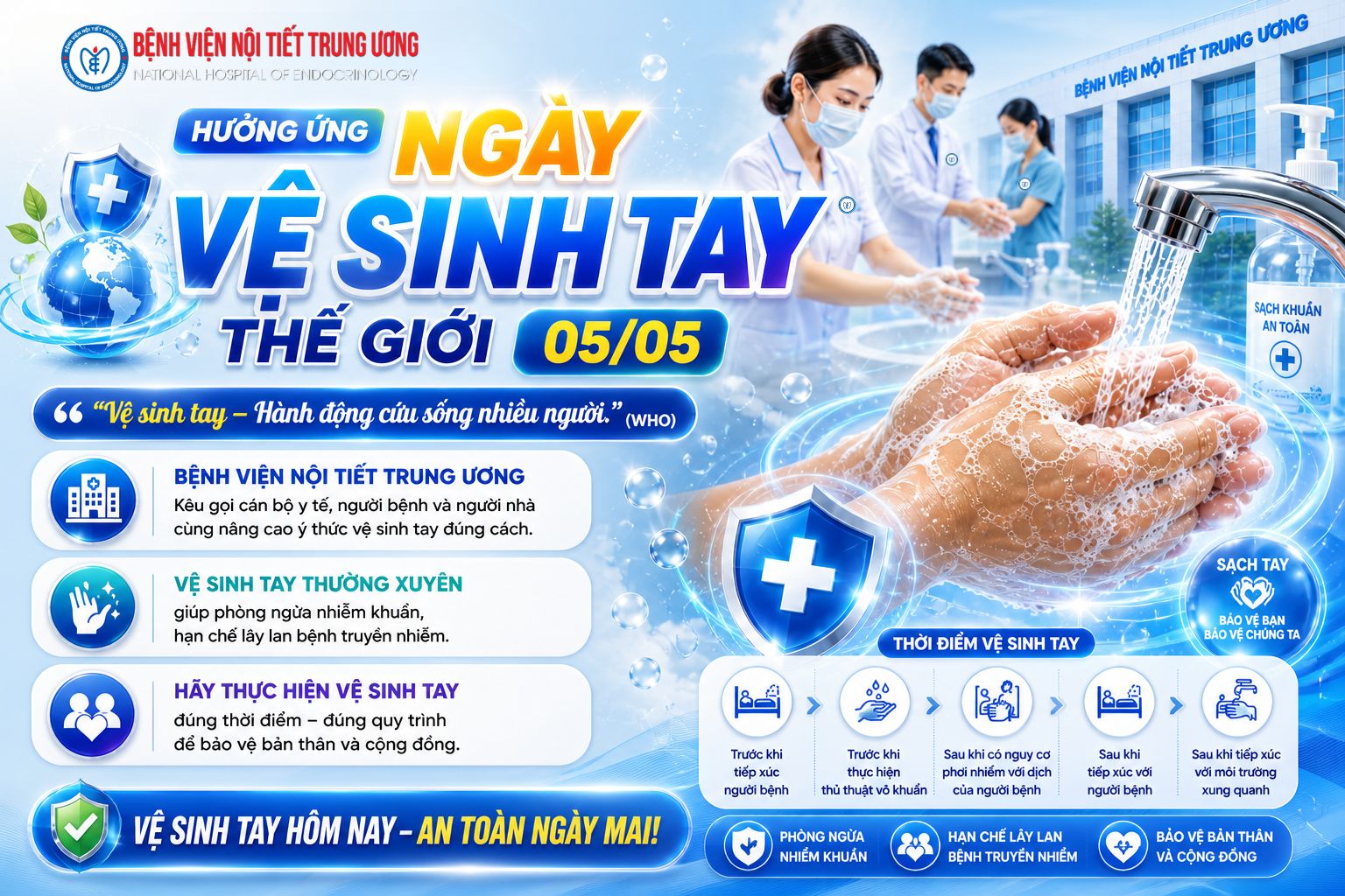 Hưởng ứng Ngày Vệ sinh tay Thế giới 05/05