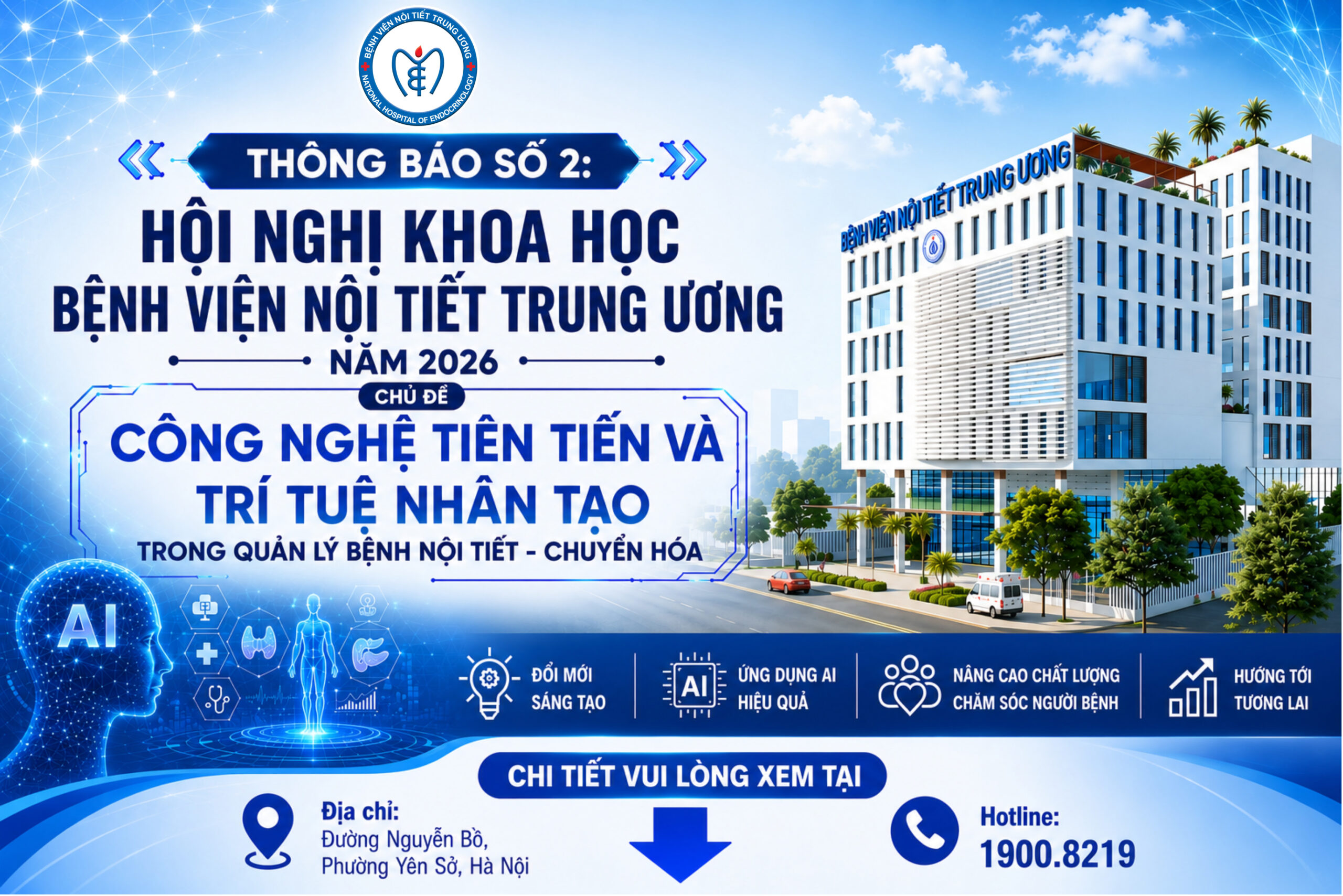 Thông báo số 2: Hội nghị khoa học Bệnh viện Nội tiết Trung ương năm 2026