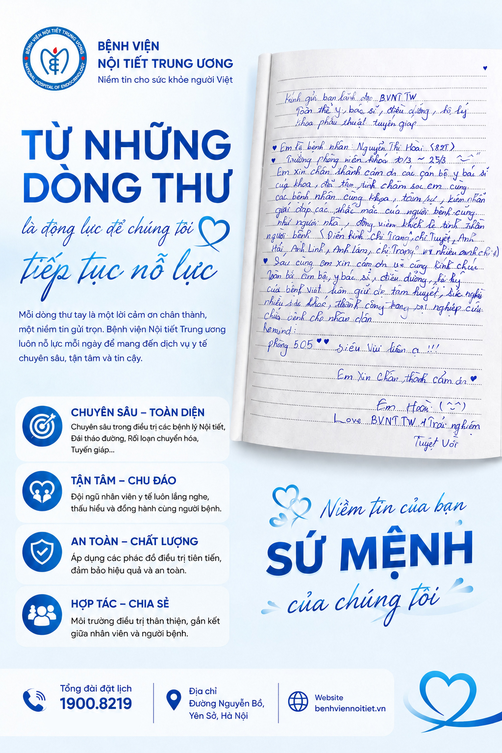 Những lời cảm ơn viết tiếp hành trình tận tâm vì người bệnh
